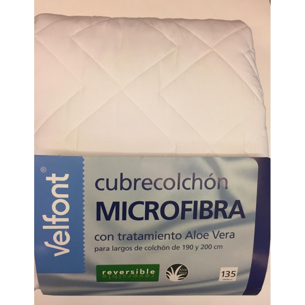 VELFONT - Protector colchón microfibra velfont, reversible, con tratamiento  aloe vera.